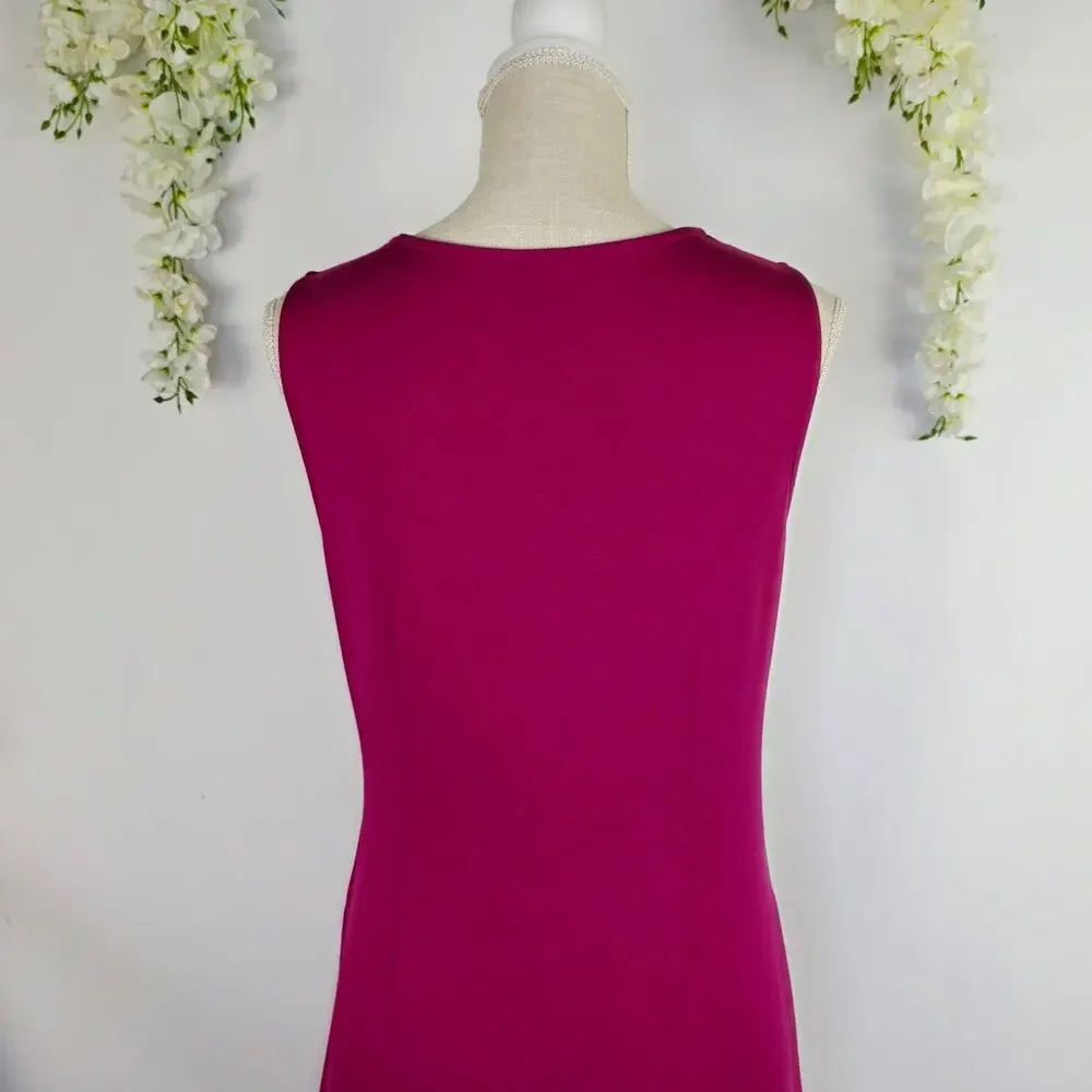 Soft Surroundings Hannah Maxi Dress Small Raspberry Twist Neck Scooba Knit Soft